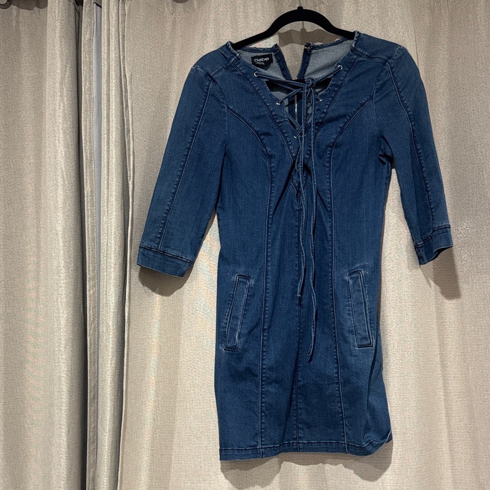 bebe Blue Denim Dress